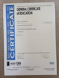 Buy Correct Version Fake CCEA GCE Certificate Withi