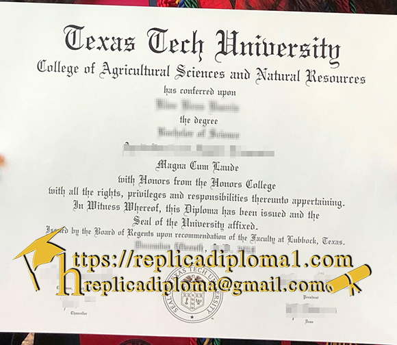 Texas Tech University degree TTU diploma