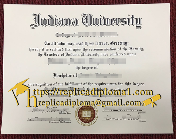 Indiana University degree certificate