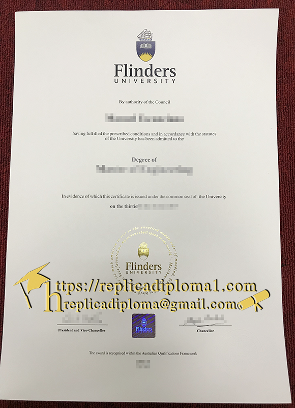 sample of flinders university diploma from replicadiploma1.com