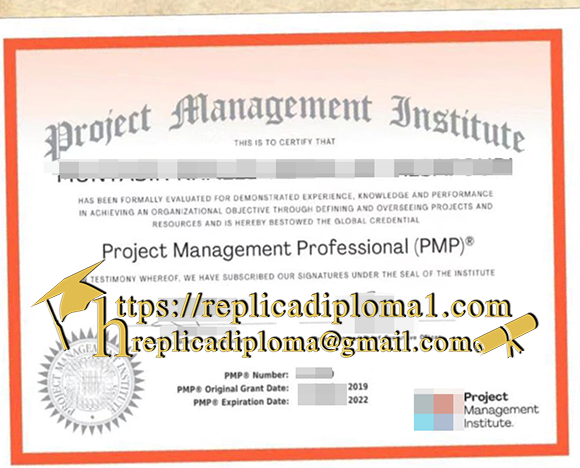 free sample of PMP cetificate from replicadiploma1.com