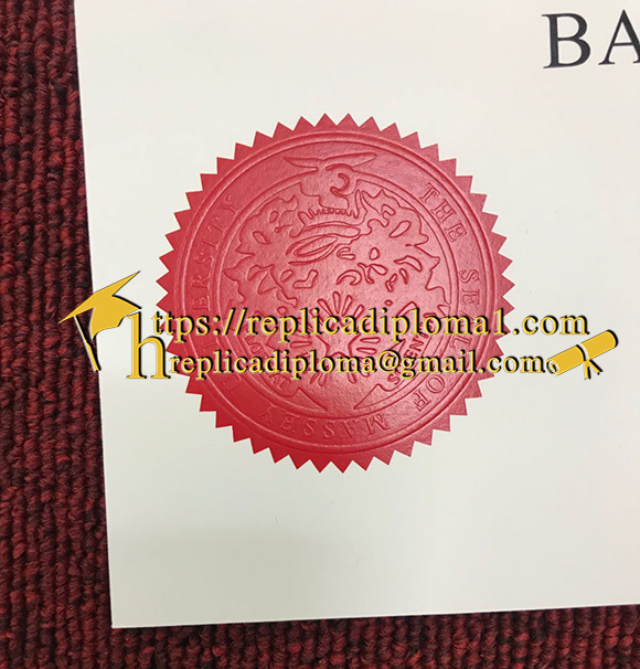 sample of official seal on Massey University diploma from replicadiploma1.com