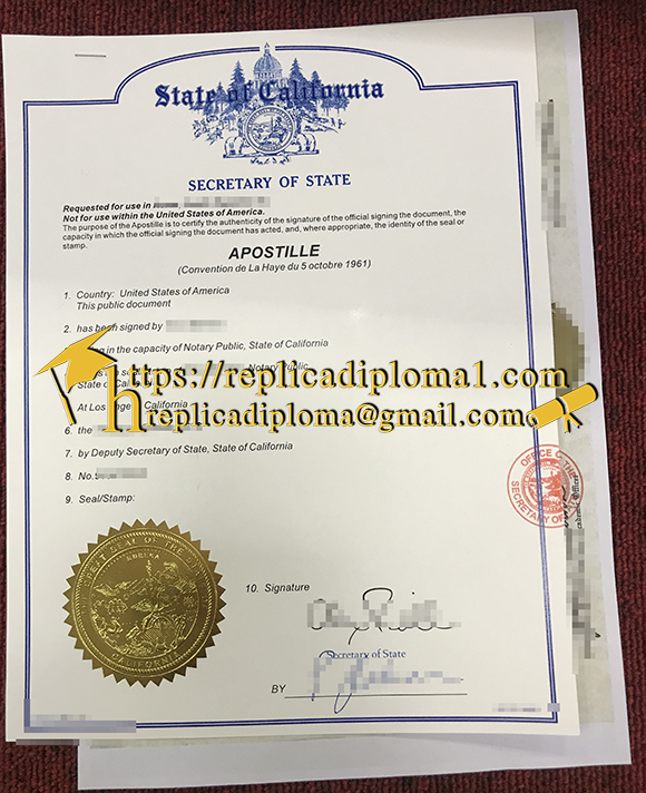 Apostille certification sample from replicadiploma1.com