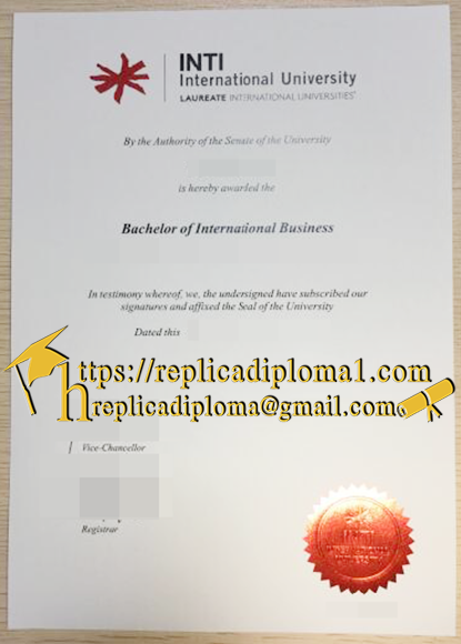 INTI international university diploma sample from replicadiploma1.com