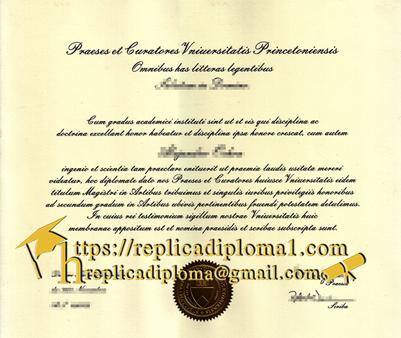 free sample of Princeton University diploma from replicadiploma1.com