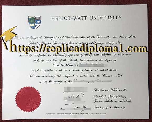 fake Heriot-Watt University diploma